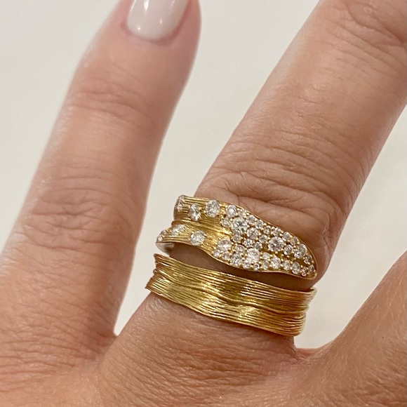 18k Yellow Gold Ring with diamonds MICHAEL ARAM Stunning 18k Adjustable … - Picture 11 of 11